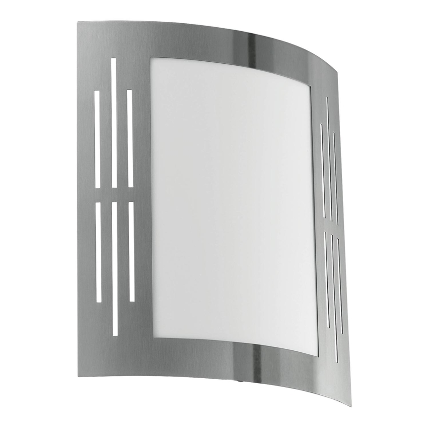Eglo 79282 - Zunanja stenska svetilka CITY 1xE27/60W/230V sijajni krom IP44