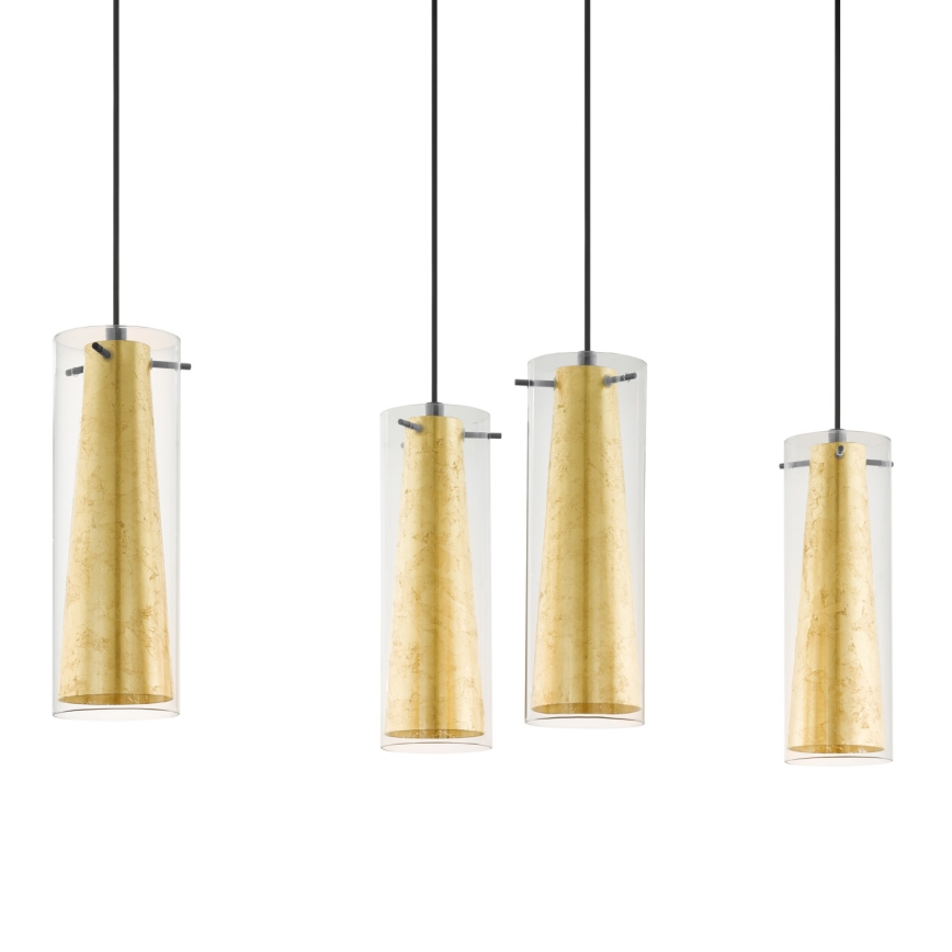 Eglo 79344 - Lestenec na vrvici PINTO GOLD 4xE27/40W/230V zlata