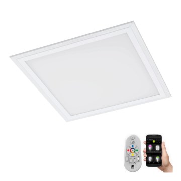 Eglo 79464 - LED Zatemnitvena stropna svetilka POZZALLO LED/16W/230V 2700-6500K 30x30 cm bela + Daljinski upravljalnik