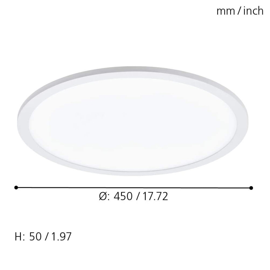 Eglo 79469 - LED Zatemnitvena stropna svetilka POZZALLO LED/21W/230V 2700-6500K bela + Daljinski upravljalnik