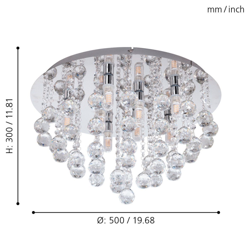 Eglo 79516 - LED Kopalniška stropna svetilka MONTEPRANDONE 8xG9/3W/230V IP44 sijajni krom