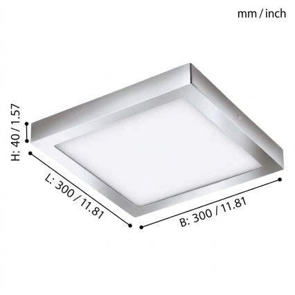 Eglo 79528 - LED Kopalniška stropna svetilka DURANGO LED/22W/230V 30x30 cm IP44