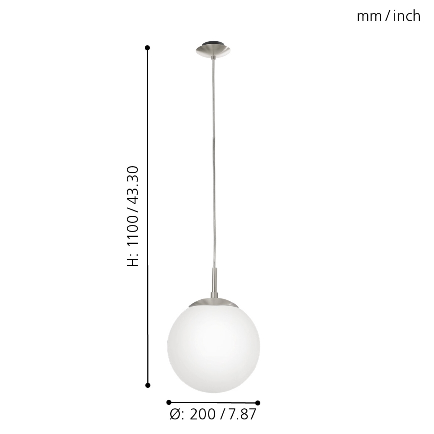 EGLO - Lestenec na vrvici 1xE27/60W/230V pr. 20 cm