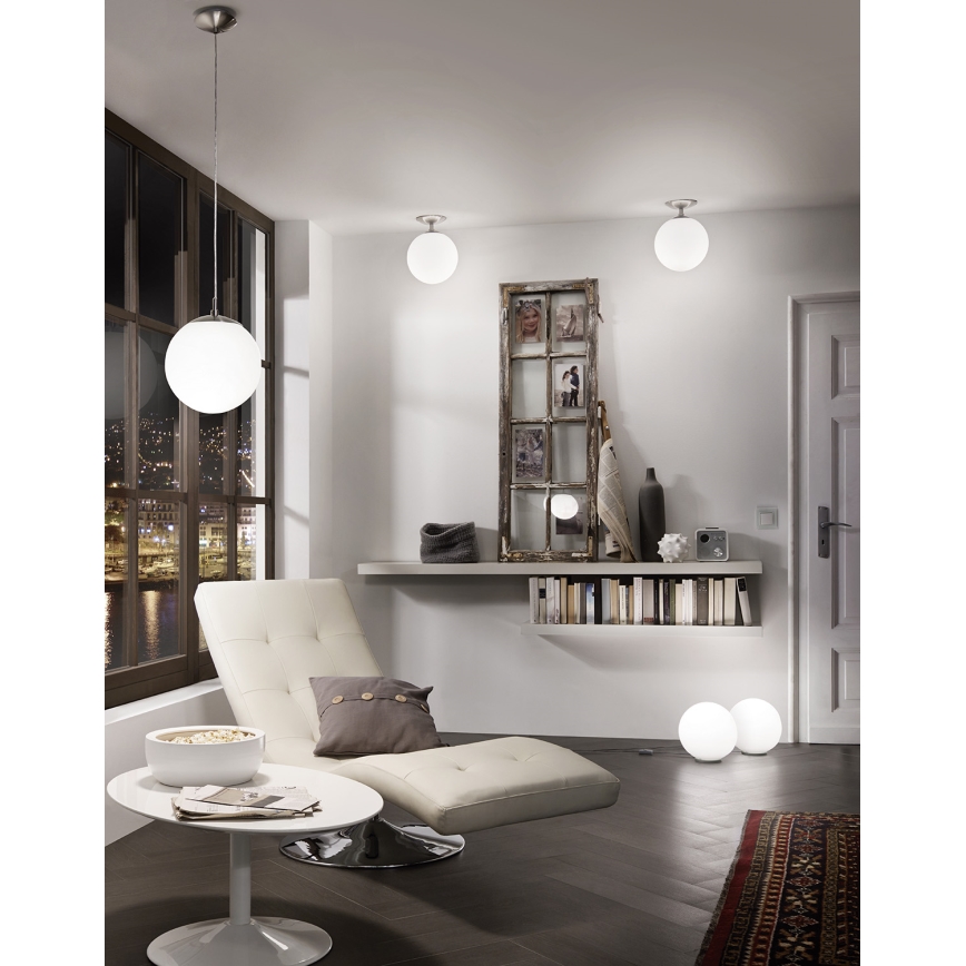 EGLO - Lestenec na vrvici 1xE27/60W/230V pr. 25 cm bela