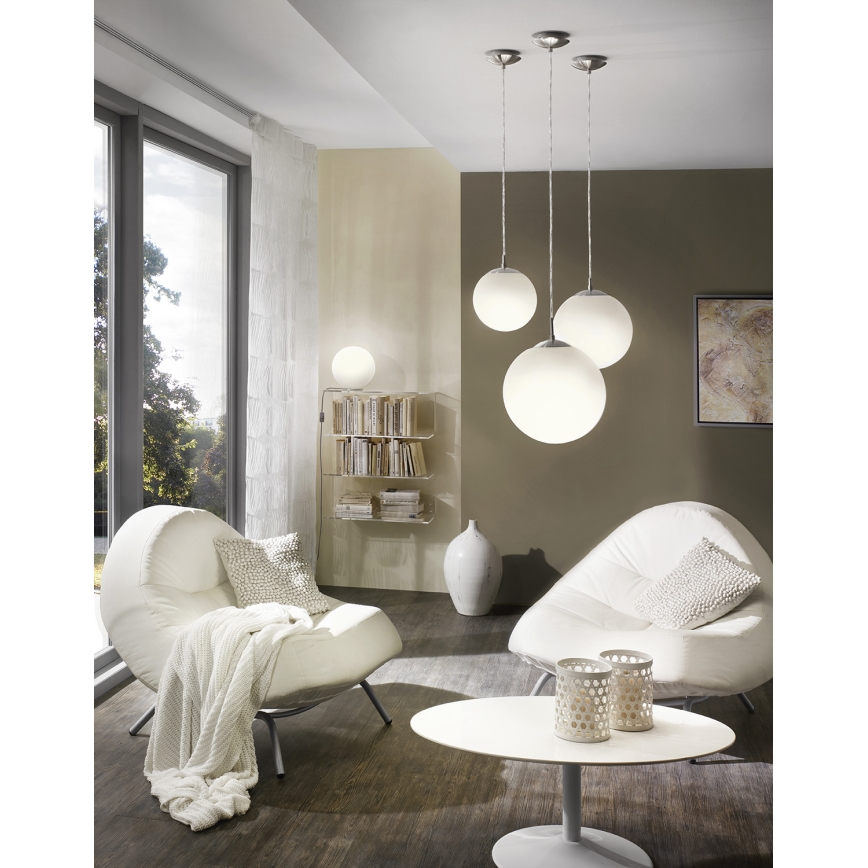 EGLO - Lestenec na vrvici 1xE27/60W/230V pr. 25 cm bela