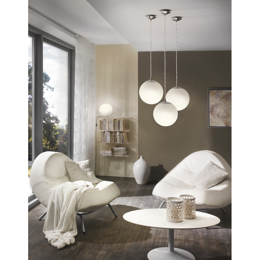 EGLO - Lestenec na vrvici 1xE27/60W/230V pr. 30 cm bela