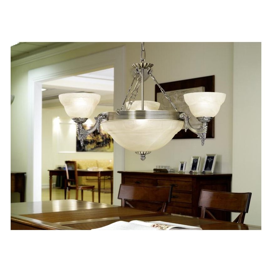 Eglo - Lestenec 6xE14/60W/230V alabasterno steklo