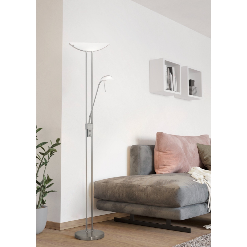EGLO - Zatemnitvena talna svetilka BAYA 1xR7s/230W+1xG9/33W mat krom