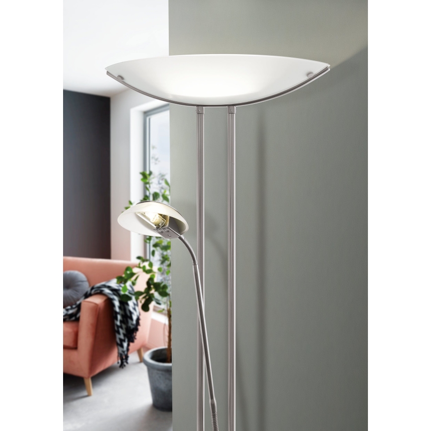 EGLO - Zatemnitvena talna svetilka BAYA 1xR7s/230W+1xG9/33W mat krom