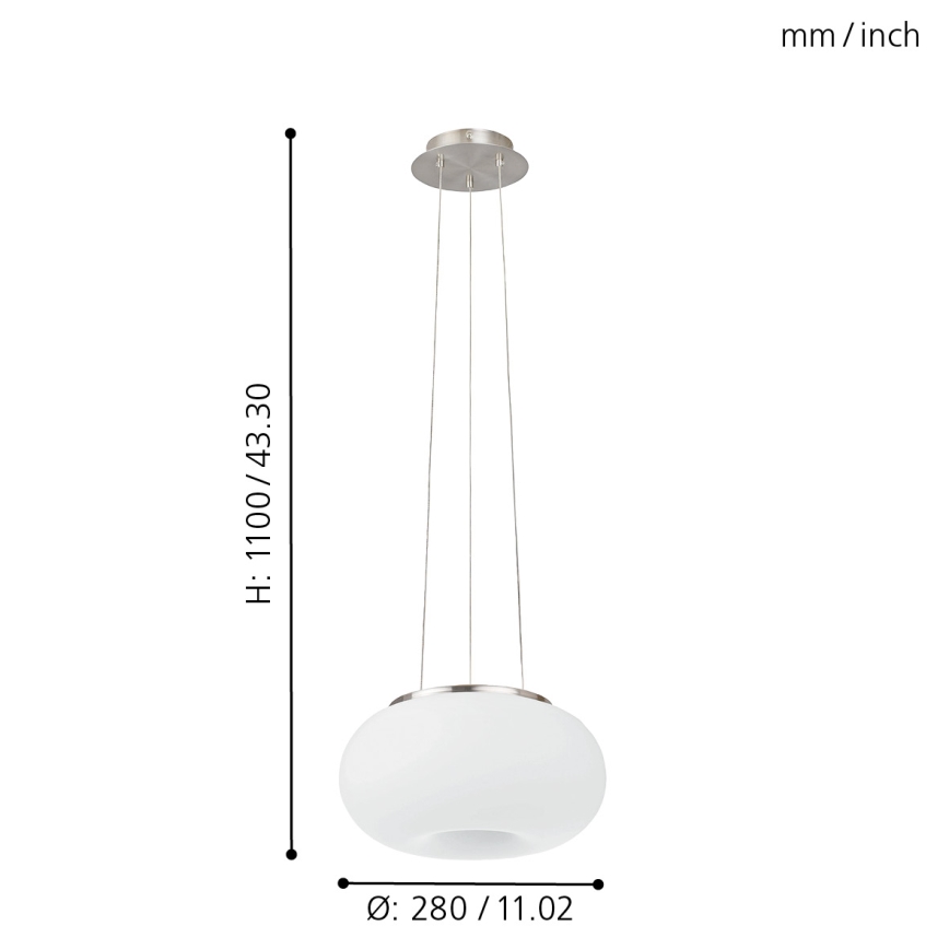 EGLO - Lestenec na vrvici OPTICA 2xE27/60W pr. 28 cm