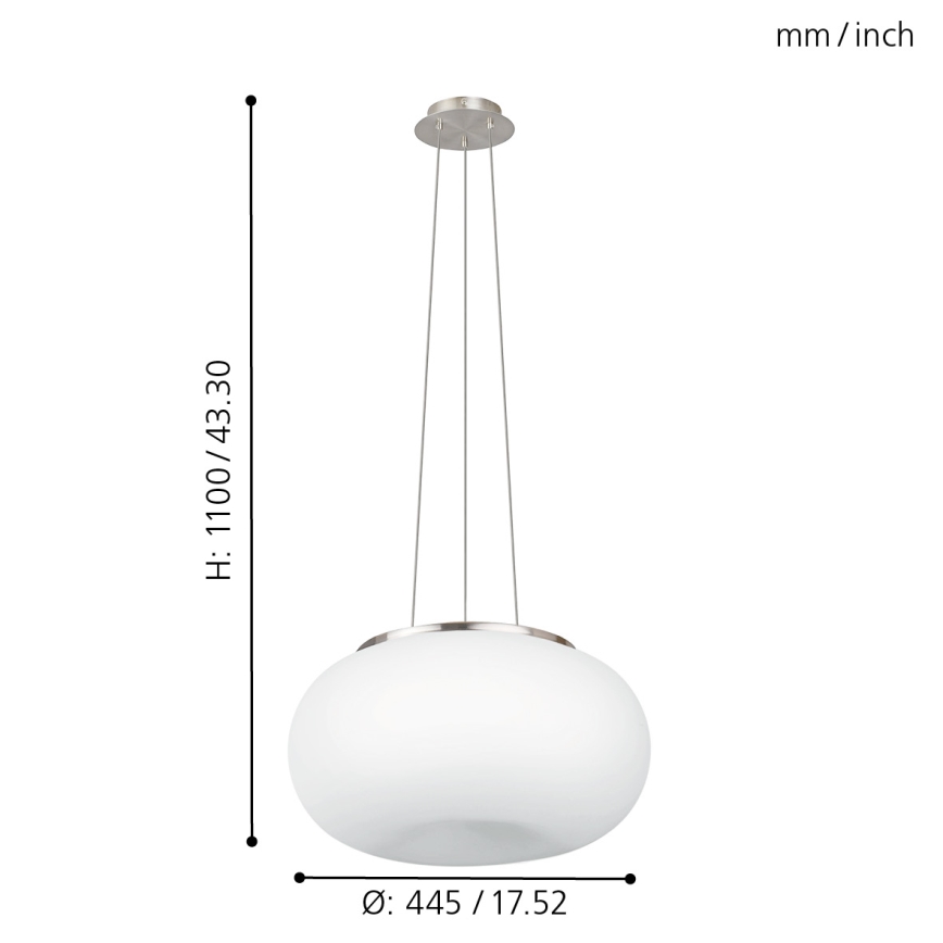 EGLO - Lestenec na vrvici OPTICA 2xE27/60W pr. 45 cm
