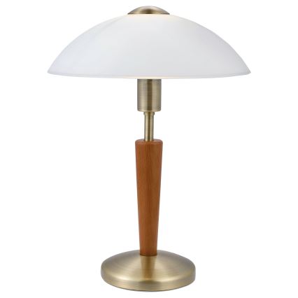 EGLO 87256 - Zatemnitvena namizna svetilka SOLO 1 1xE14/60W orehov les