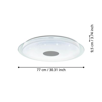 Eglo - LED Zatemnitvena stropna svetilka LED/38,1W/230V 2700-6500K ZigBee