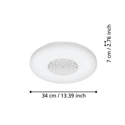 Eglo - LED Zatemnitvena stropna svetilka LED/15,6W/230V 2700-6500K