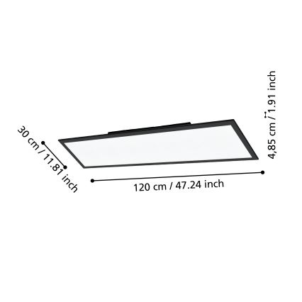 Eglo - LED Zatemnitvena stropna svetilka LED/33,5W/230V črna ZigBee