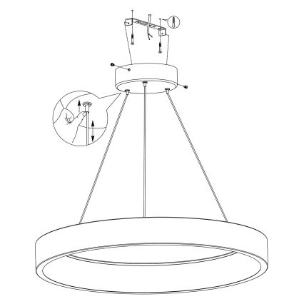 Eglo - LED RGBW Zatemnitveni lestenec na vrvici LED/26W/230V 2700-6500K ZigBee