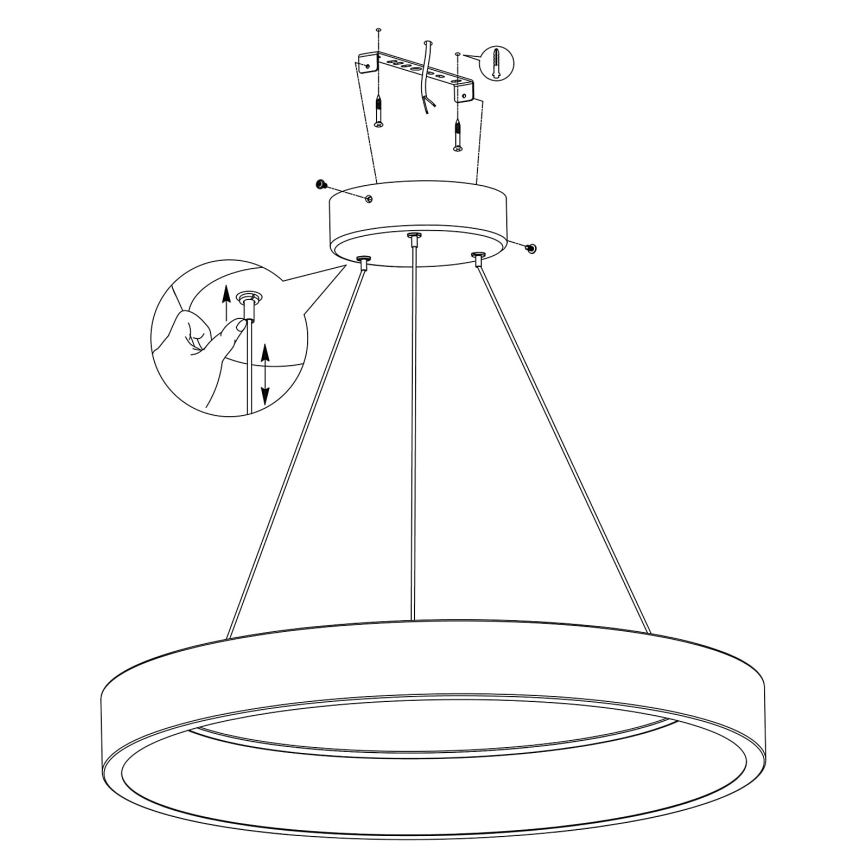 Eglo - LED RGBW Zatemnitveni lestenec na vrvici LED/26W/230V 2700-6500K ZigBee