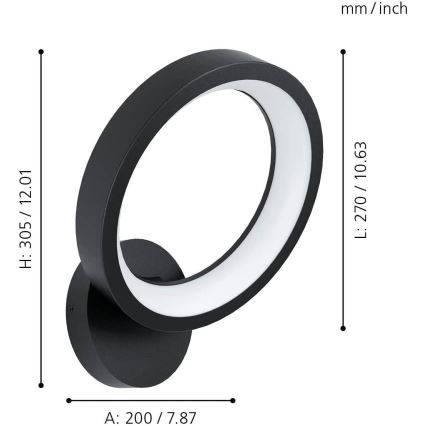 Eglo - LED RGBW Zatemnitvena stenska svetilka LED/16W/230V ZigBee