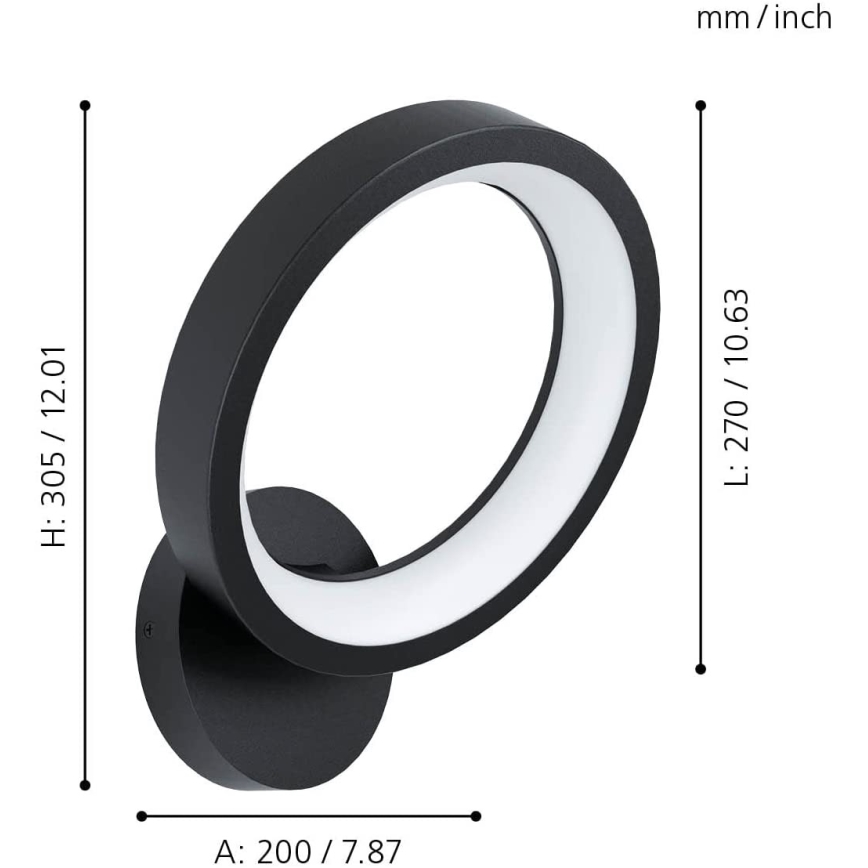Eglo - LED RGBW Zatemnitvena stenska svetilka LED/16W/230V ZigBee