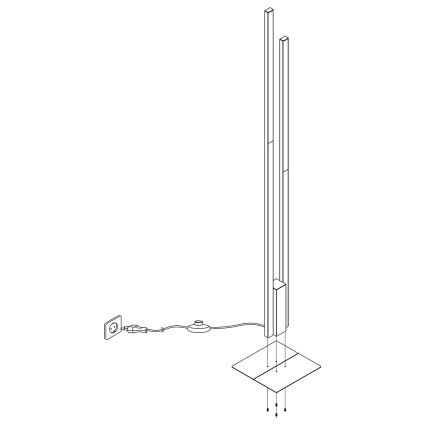 Eglo - LED RGBW Zatemnitvena talna svetilka 2xLED/16W/230V črna ZigBee