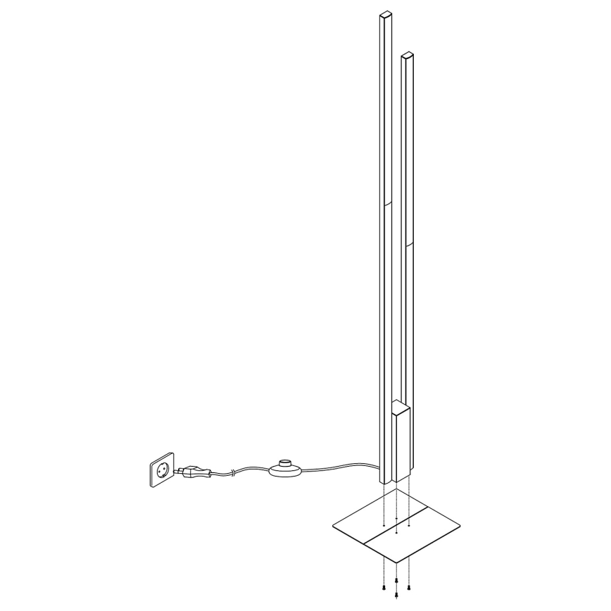 Eglo - LED RGBW Zatemnitvena talna svetilka 2xLED/16W/230V črna ZigBee