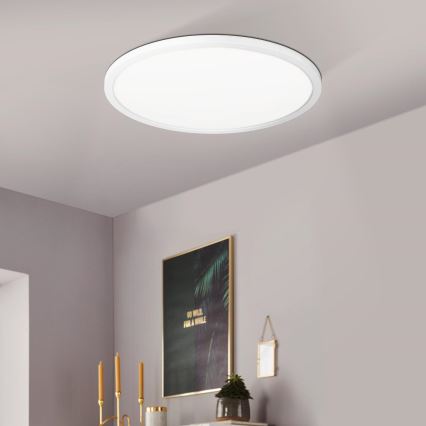 Eglo 900086 - LED RGBW Zatemnitvena stropna svetilka ROVITO-Z LED/14,6W/230V 2700-6500K pr. 29,5 cm bela