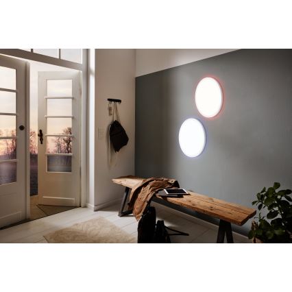 Eglo 900086 - LED RGBW Zatemnitvena stropna svetilka ROVITO-Z LED/14,6W/230V 2700-6500K pr. 29,5 cm bela