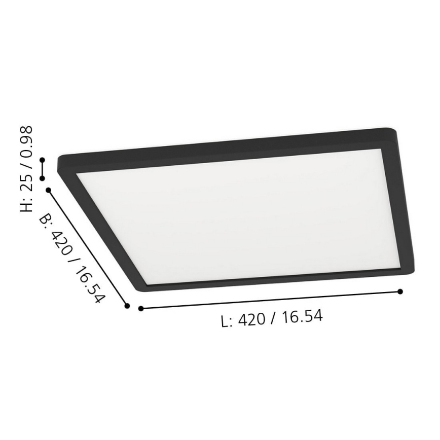 Eglo - LED RGBW Zatemnitvena stropna svetilka LED/16,5W/230V črna ZigBee