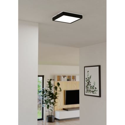 Eglo - Kopalniška stropna svetilka z možnostjo zatemnitve, LED 16,5 W, 230 V, IP44, ZigBee, 21 x 21 cm