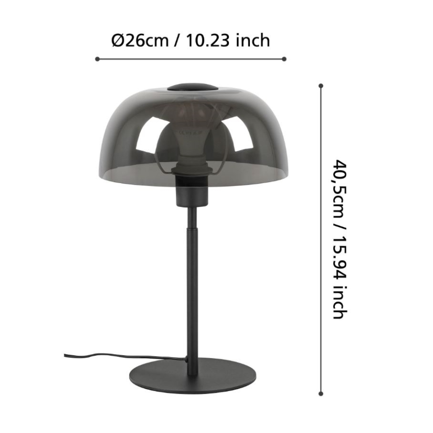 Eglo - Namizna svetilka 1xE27/40W/230V črna/siva