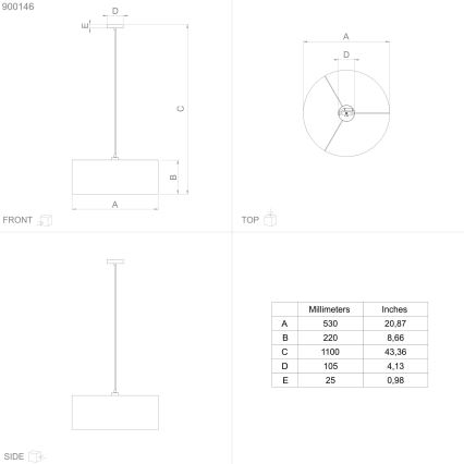 Eglo - Lestenec na vrvici 1xE27/40W/230V pr. 53 cm