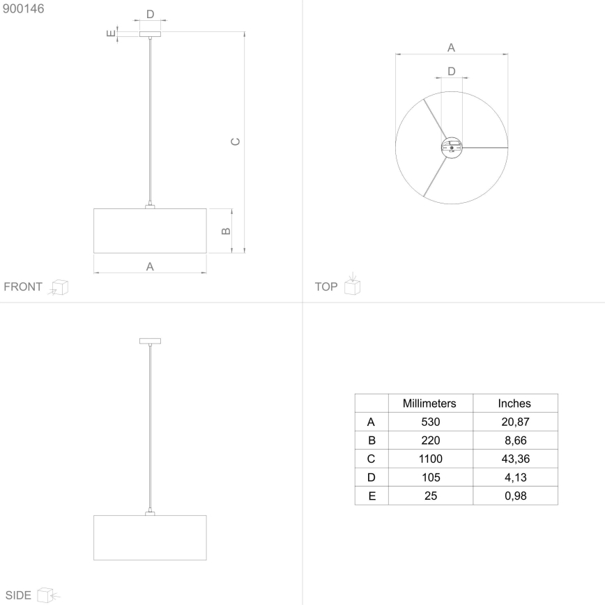 Eglo - Lestenec na vrvici 1xE27/40W/230V pr. 53 cm