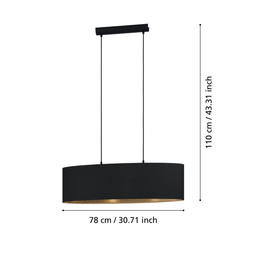 Eglo - Lestenec na vrvici 2xE27/40W/230V