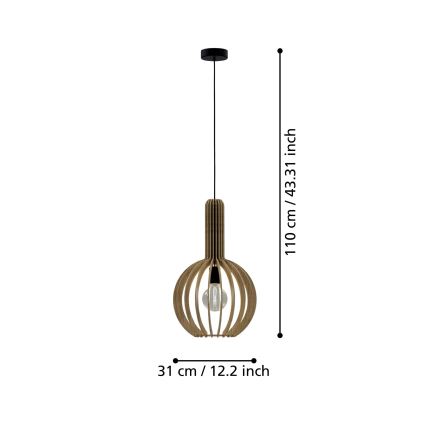 Eglo - Lestenec na vrvici 1xE27/40W/230V pr. 31 cm bež