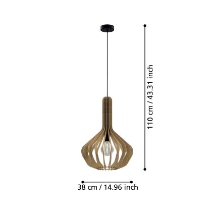 Eglo - Lestenec na vrvici 1xE27/40W/230V pr. 38 cm bež