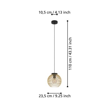 Eglo - Lestenec na vrvici 1xE27/40W/230V