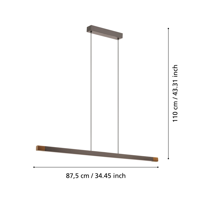 Eglo - LED Zatemnitveni lestenec na vrvici LED/18W/230V 3000K