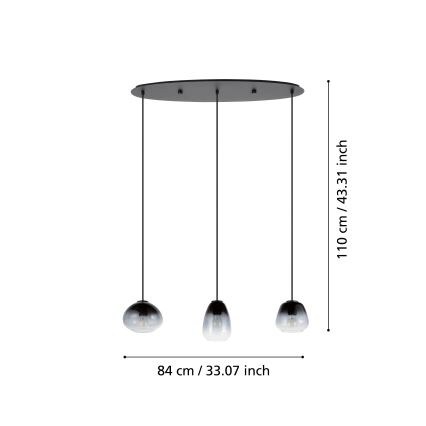 Eglo - Lestenec na vrvici 3xE27/40W/230V