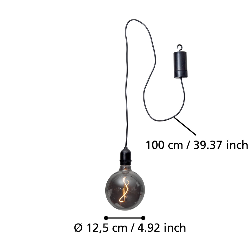 Eglo - LED Zunanja viseča svetilka LED/0,06W/6V 4xAA IP44 siva