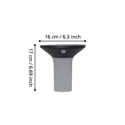 Eglo - LED Zunanja solarna svetilka s senzorjem 6xLED/0,03W/3,7V IP44