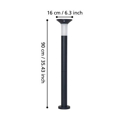 Eglo - LED Zunanja solarna svetilka s senzorjem 6xLED/0,03W/3,7V 1500 mAh IP44