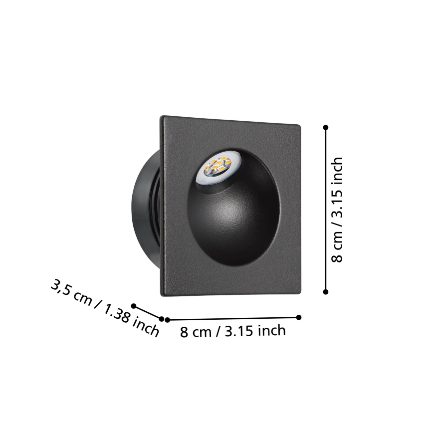 Eglo - LED Stopniščna svetilka LED/2W/230V 3000K črna