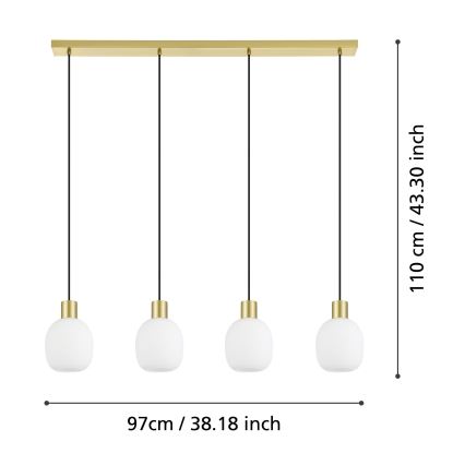 Eglo - Lestenec na vrvici 4xE27/40W/230V