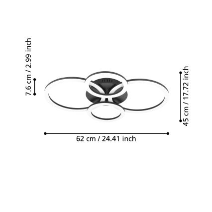 Eglo - LED Zatemnitvena stropna svetilka LED/41W/230V