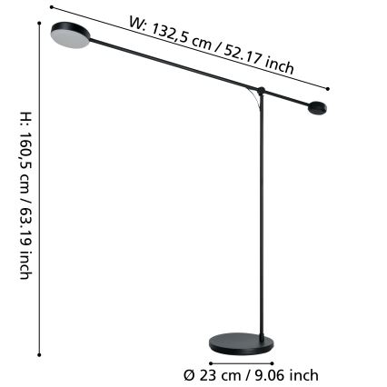Eglo - LED Zatemnitvena talna svetilka LED/24W/230V