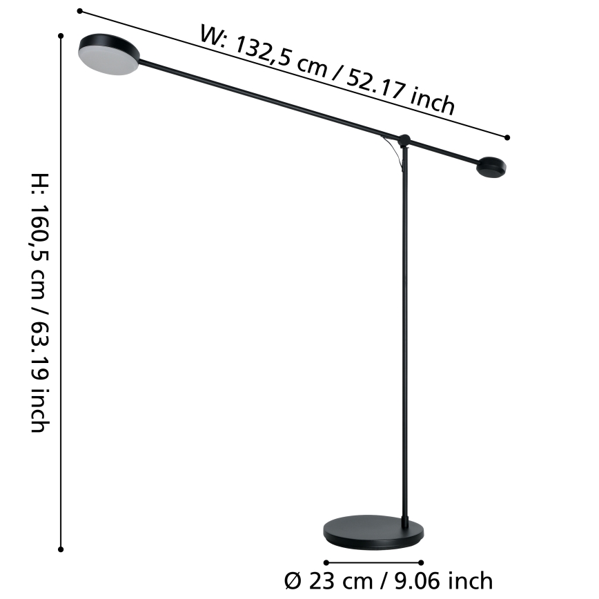 Eglo - LED Zatemnitvena talna svetilka LED/24W/230V