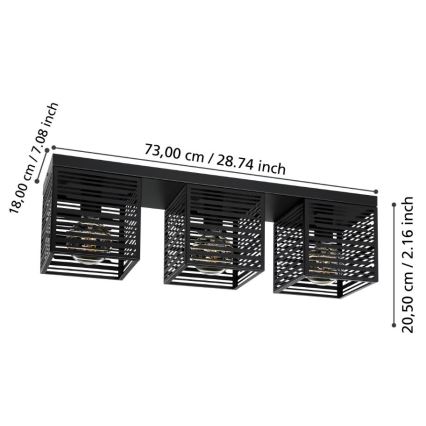 Eglo - Stropna svetilka 3xE27/40W/230V