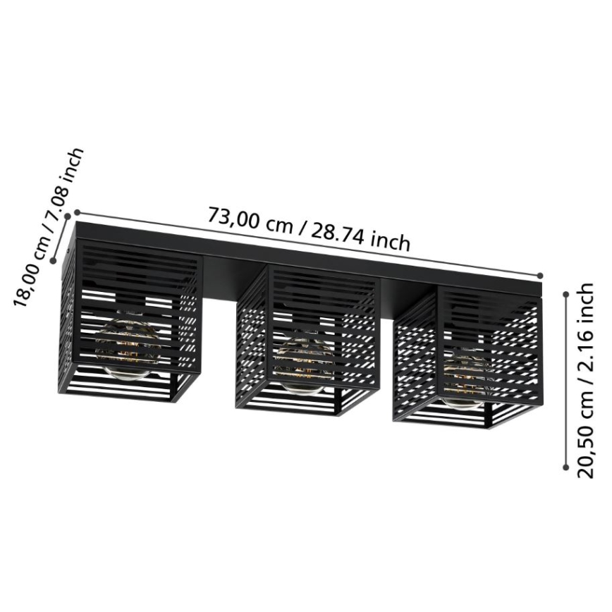 Eglo - Stropna svetilka 3xE27/40W/230V