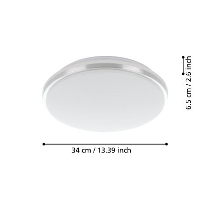 Eglo - LED Kopalniška stropna svetilka LED/15,6W/230V IP44 sijajni krom