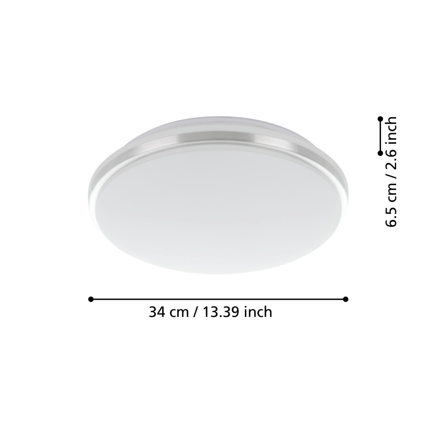 Eglo - LED Kopalniška stropna svetilka LED/15,6W/230V IP44 sijajni krom